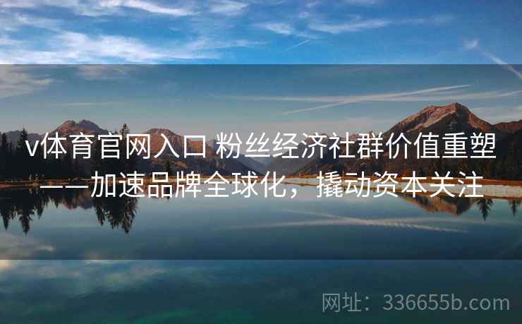v体育官网入口 粉丝经济社群价值重塑——加速品牌全球化，撬动资本关注